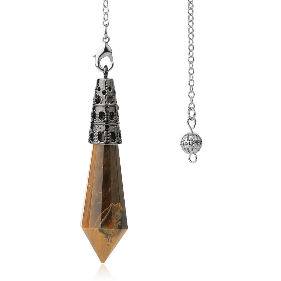 Crystal Stone Conical Gold-plated Bronze Pendant