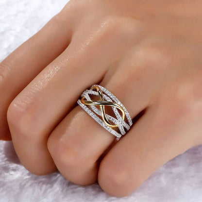 "Forever Yours" Love Infinity Bowknot Zircon Ring