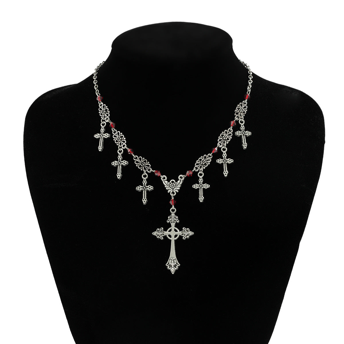 Halloween Multi Cross Pendant Chain Necklace