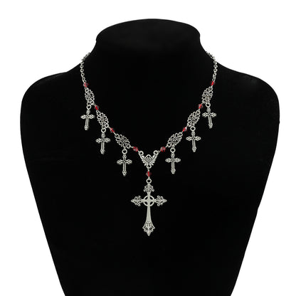 Halloween Multi Cross Pendant Chain Necklace