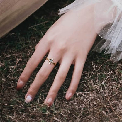 Light Luxury Opal Adjustable Ring