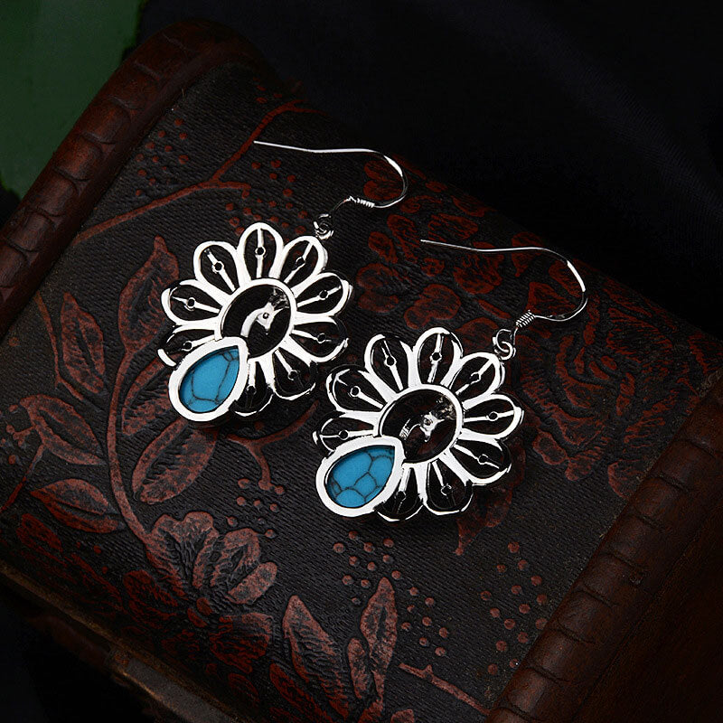 Waterdrop Pear Turquoise Peacock Earrings