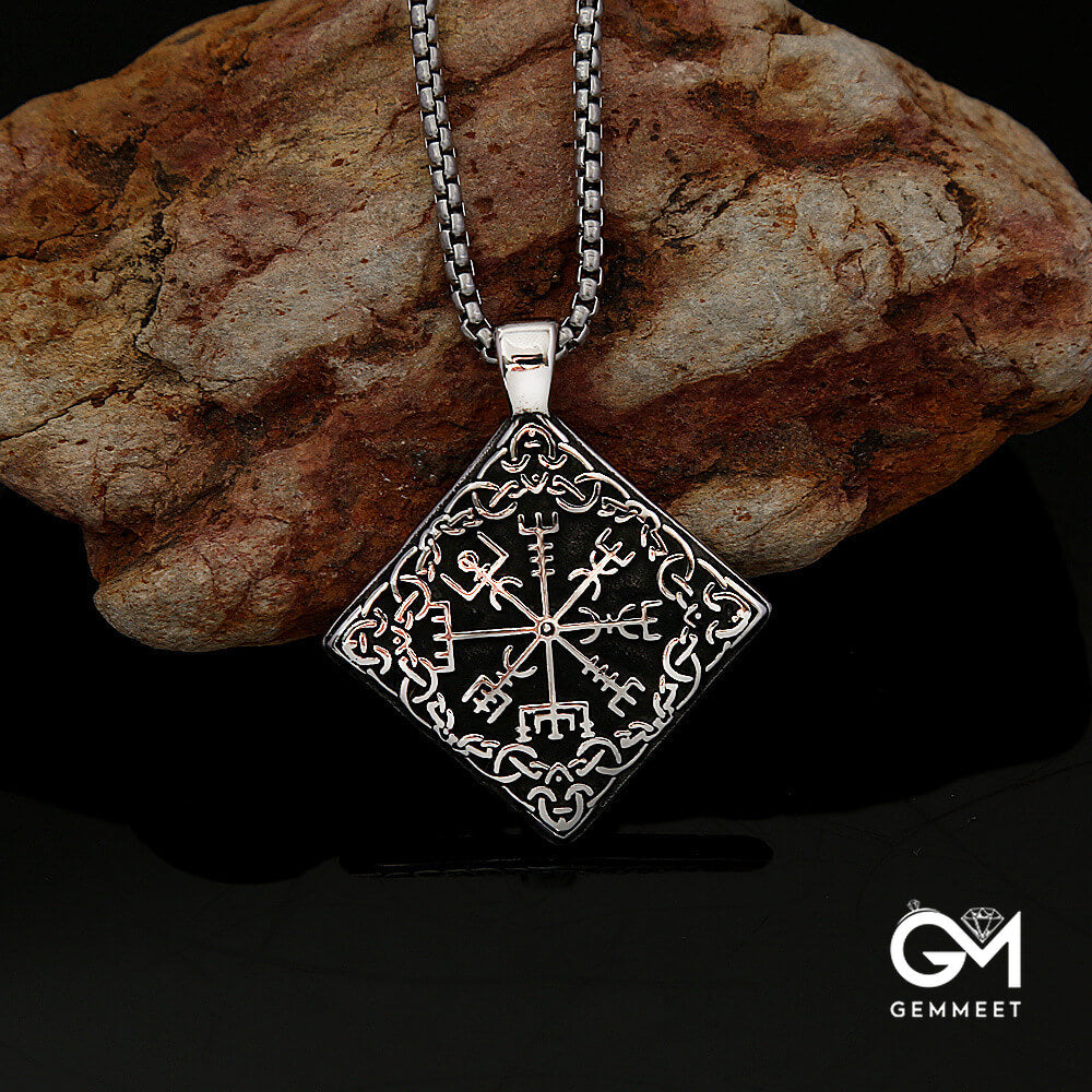 Celtic Knot Viking Compass Titanium Steel Necklace