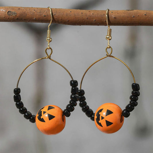 "Funny Goast" - Pumpkin Spider Halloween Earrings