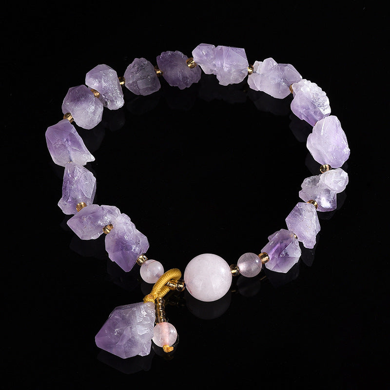 Natural Amethyst Random Shape Stones Bracelet