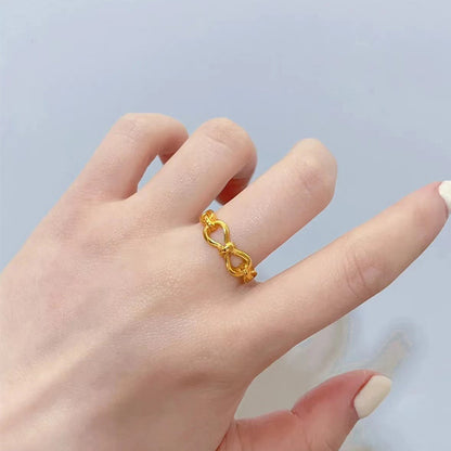 Beautiful Simple Golden Bow Open Ring