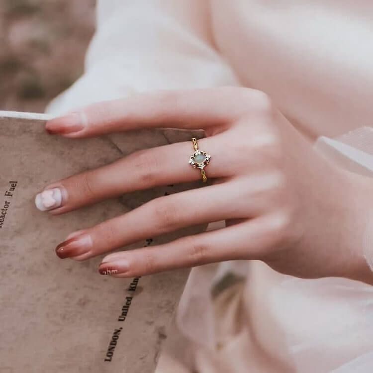 Light Luxury Opal Adjustable Ring