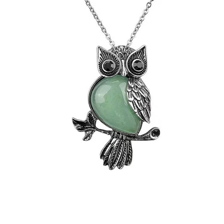 Natural Stone Owl Necklace