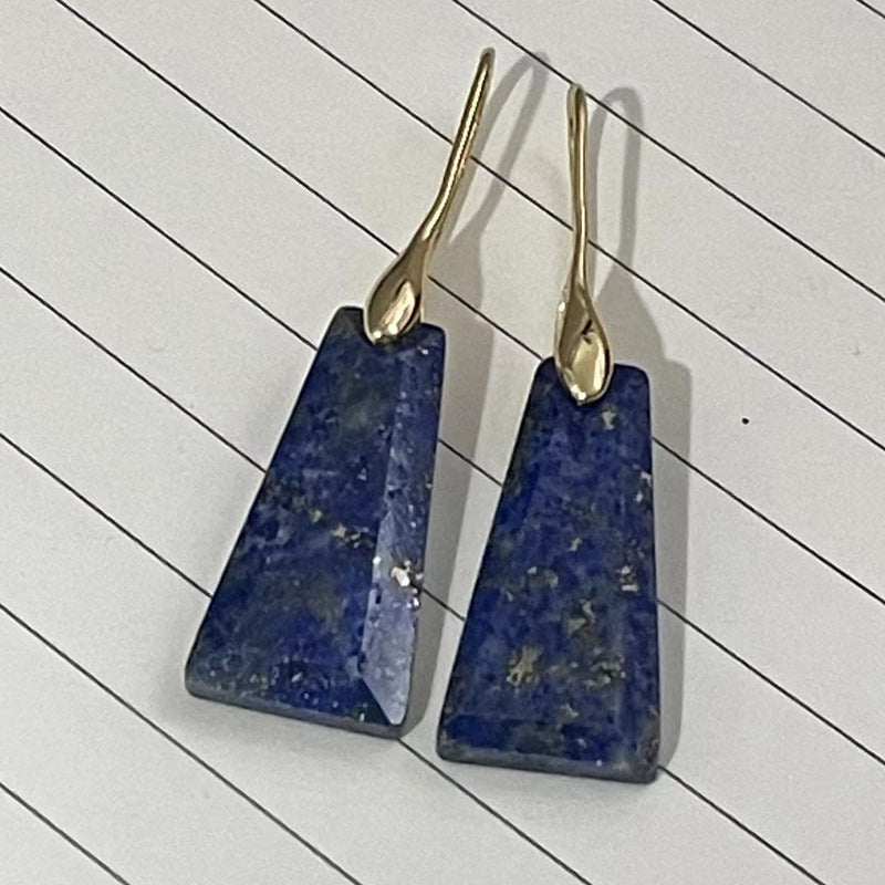 Lapis Lazuli Trapezoid Pendant Earrings