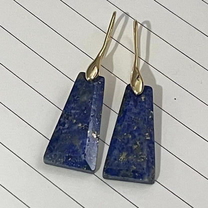 Lapis Lazuli Trapezoid Pendant Earrings