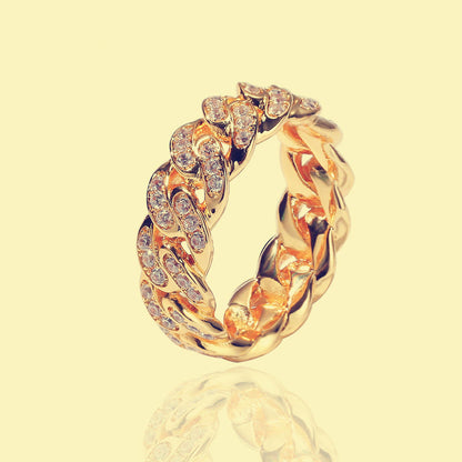 8mm Cuban Link Hip hop Wedding Twisted Rings