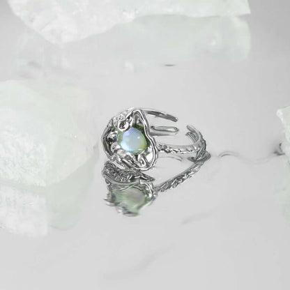 Irregular Heart Shape Moonstone Ring