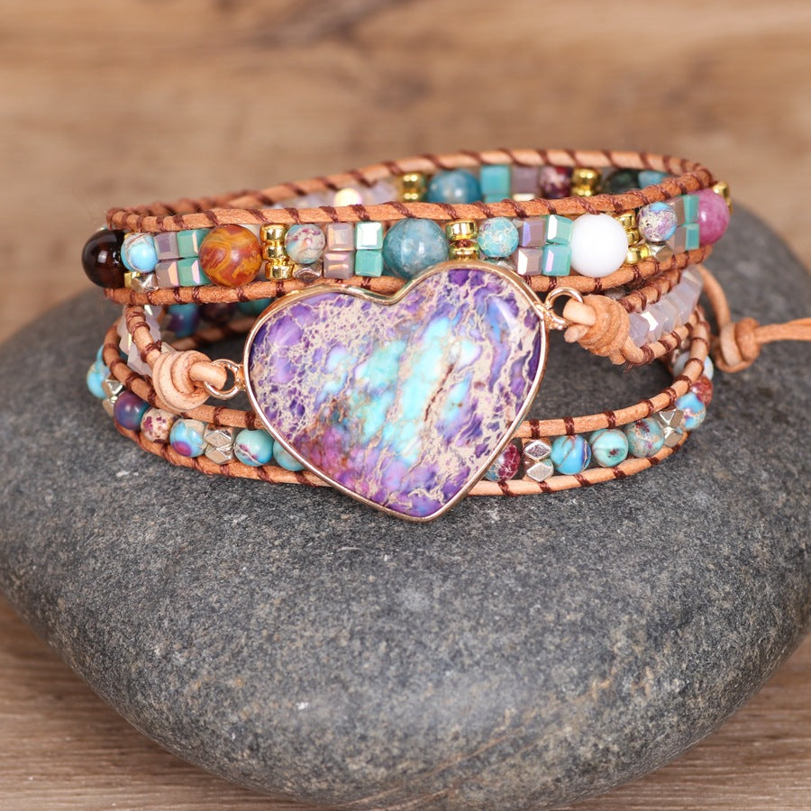 Bohemian Retro Purple Colorful Braided Bracelet