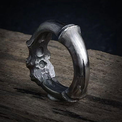 Vintage Hand-carved Punk Ring with Hollow Ring