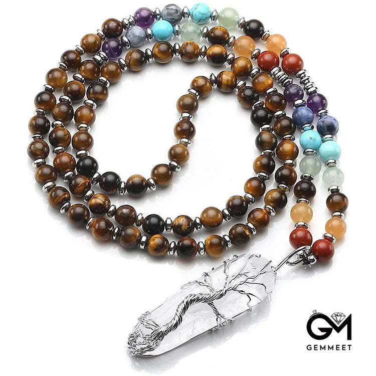 Amethyst Crystal Chakra Mala