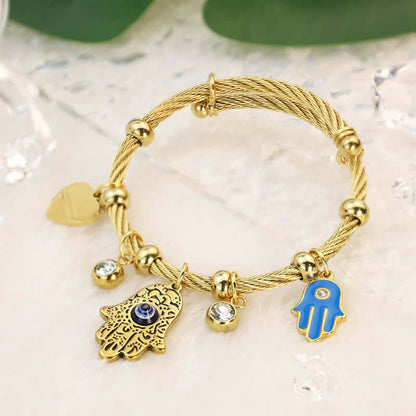 Hamsa With Evil Eye Protection Bracelet