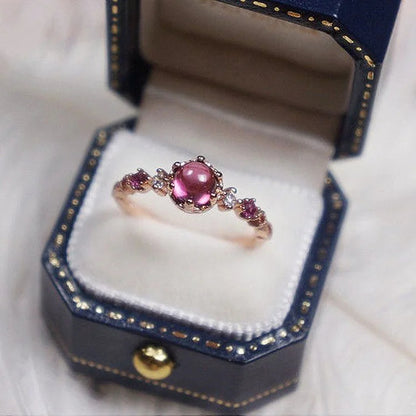 Garnet Engagement Wedding Ring