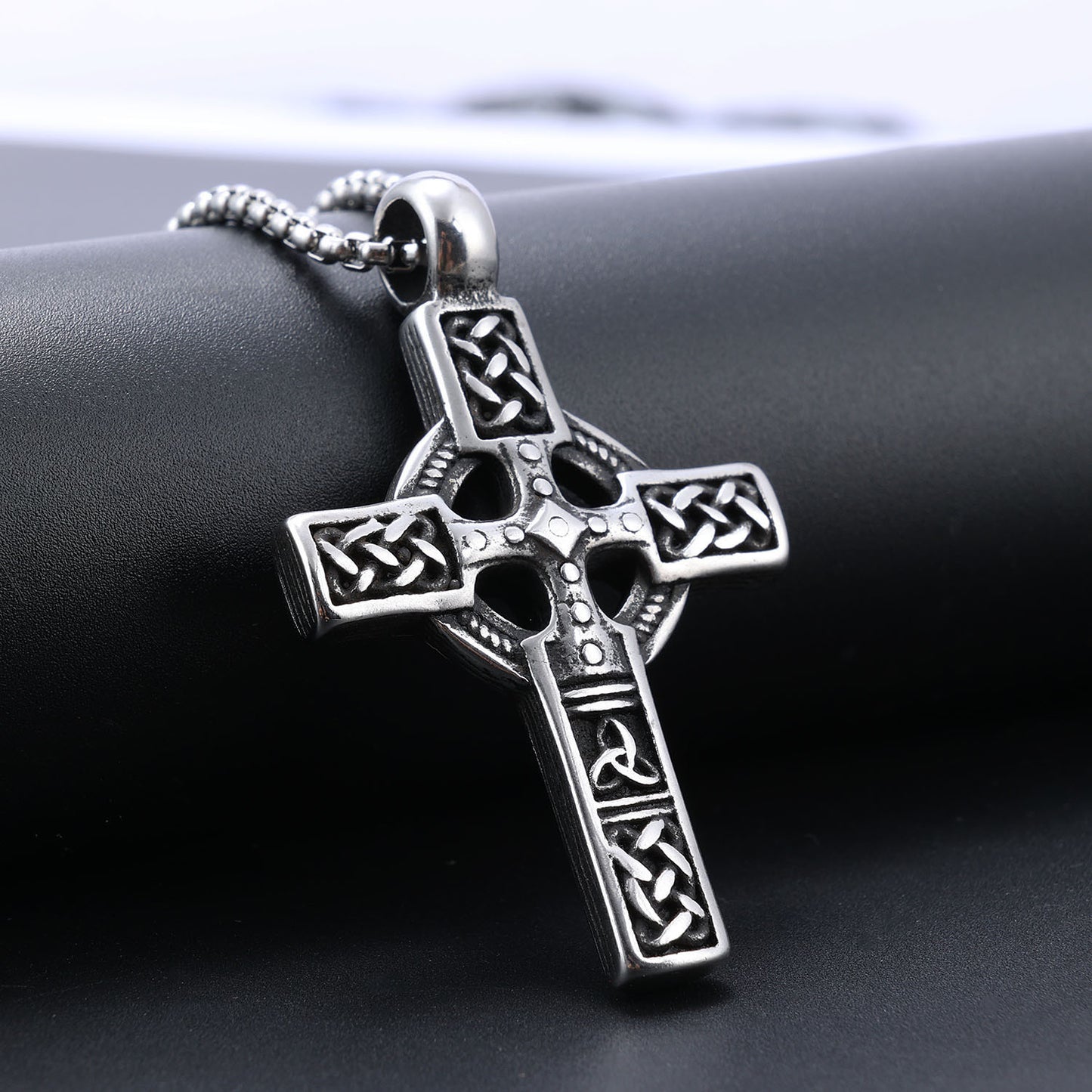 Viking Jewelry Cross Titanium Steel Pendant Necklace