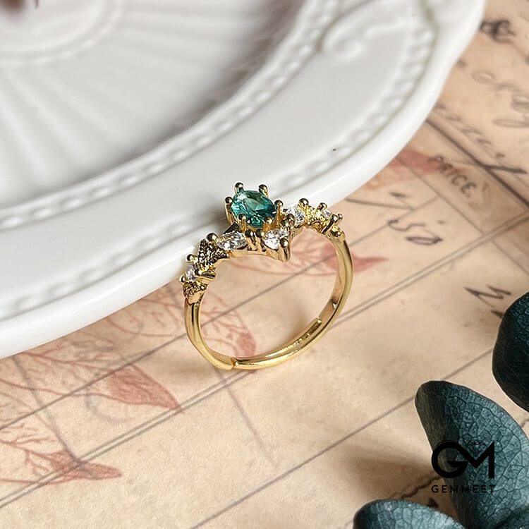 "Chamuel's Crown" - Paraiba Tourmaline Healing Ring