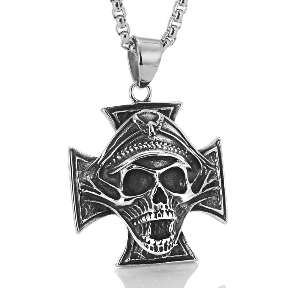 Skeleton Officer Necklace Undead Legion Retro Pendant