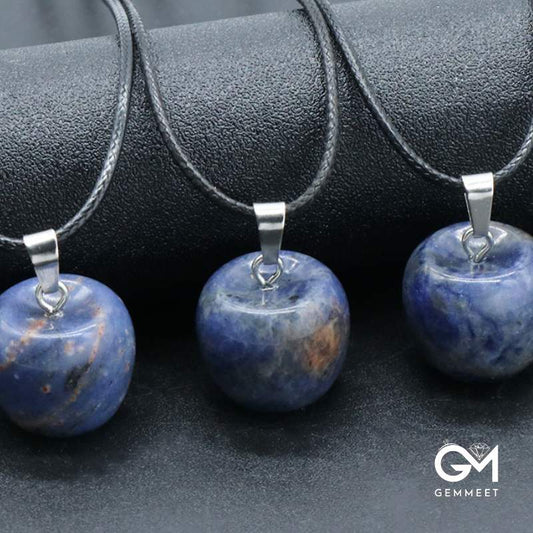 Sodalite  Crystal Agate Apple Pendant