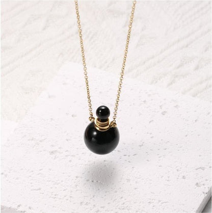 Round Stone Perfume Bottle Pendant Pendants Necklace