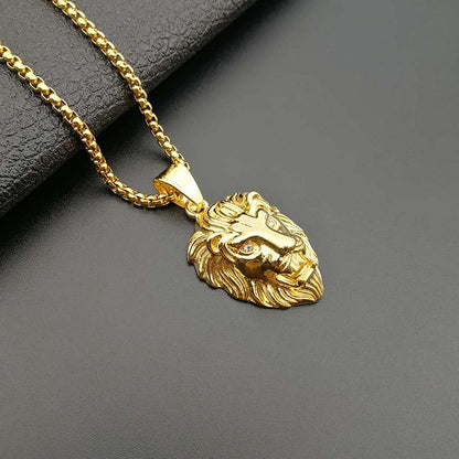 HIPHOP Jewelry Gold-plated Zircon Lion Head Pendant