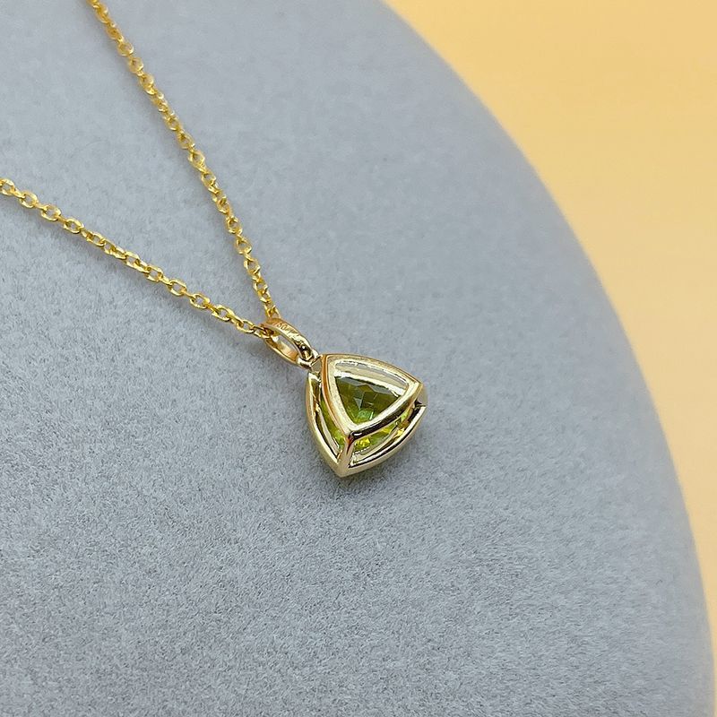 Peridot Triangle Pendant Necklace