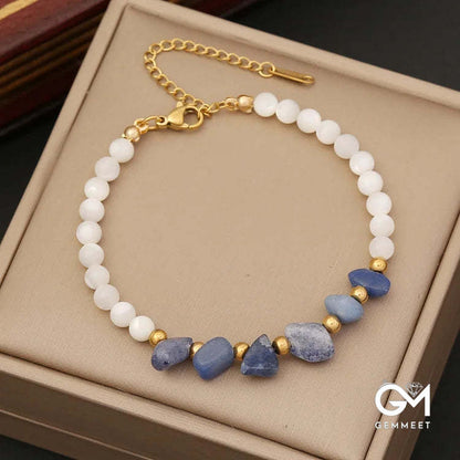 Irregular Stone & Shell Jewelry Bracelet