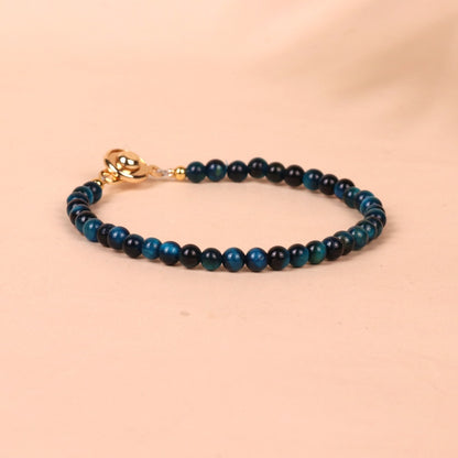 Ink-blue Tiger Eye Stone Bead Bracelet