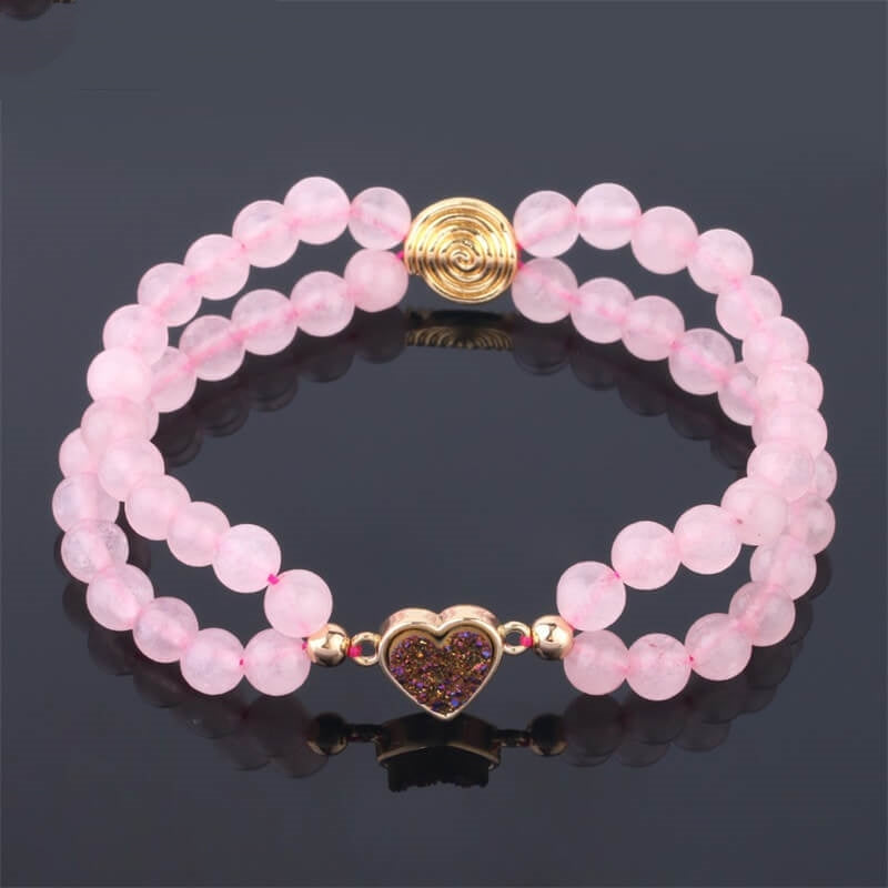 Beaded Heart-shaped Crystal Stone Bracelet