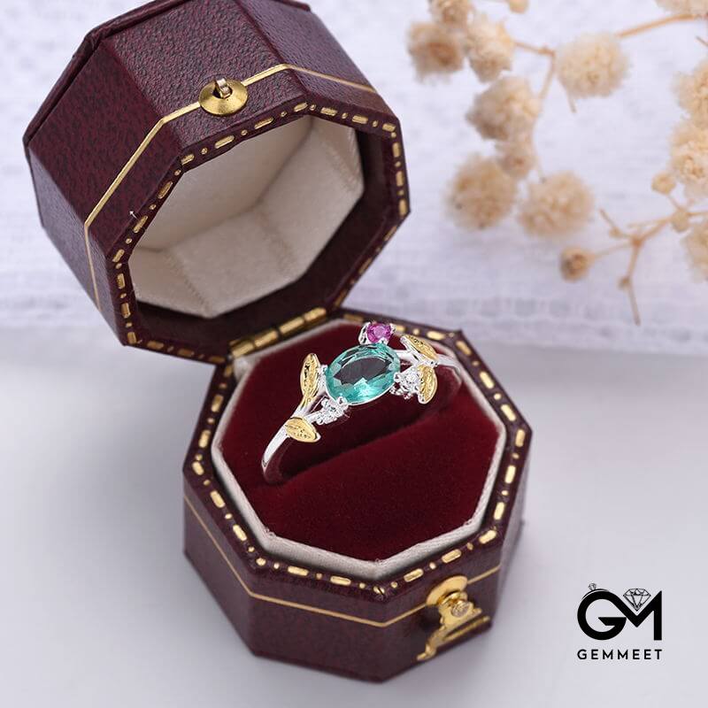 Aquamarine Zircon Tourmaline Ring