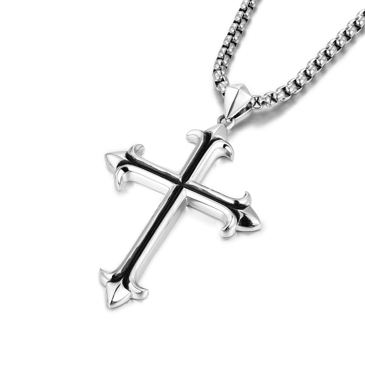 Sterling Silver Arrow Cross Pendants Necklace