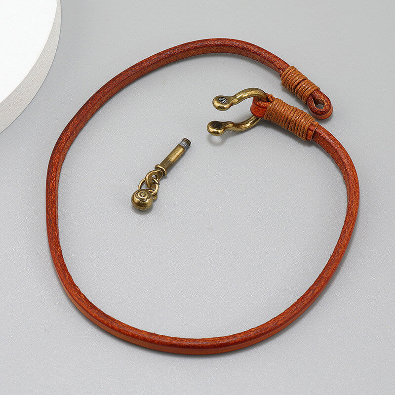 Creative Retro Two Circle Men's Leather Bracelet Simple Horseshoe Buckle Bracelet