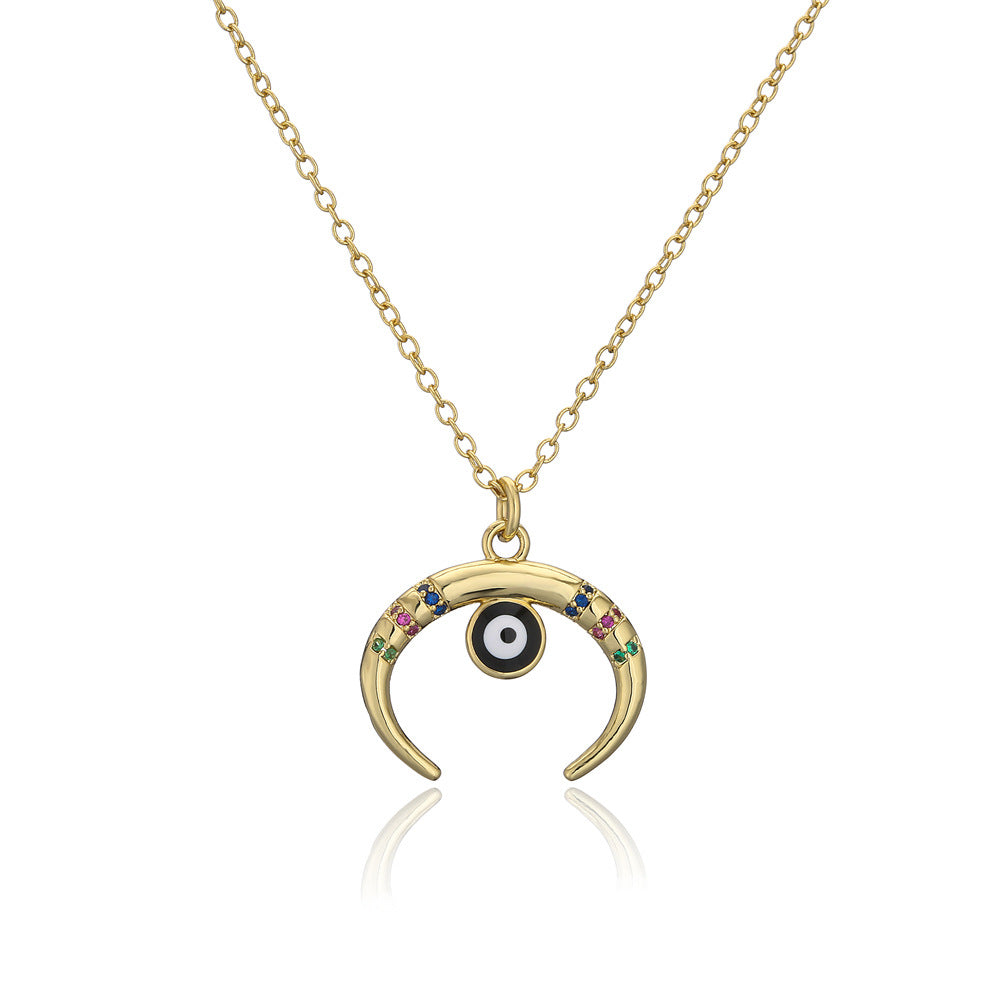 Golden Color Evil Eye Pendant Necklace