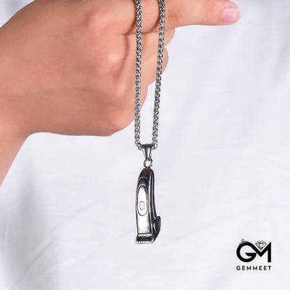 Stainless Steel Barber's Razor Pendant Necklace