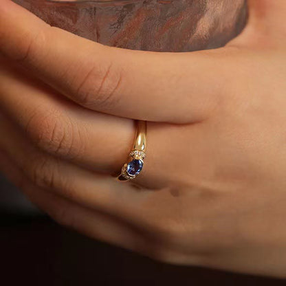 Luxury Gold Plated Sapphire Ring