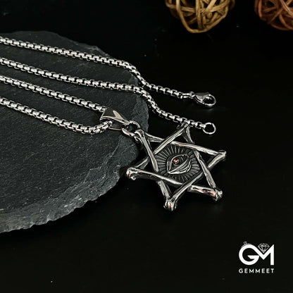 Hexagram Devil's Eye Pendant Necklace