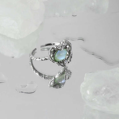 Irregular Heart Shape Moonstone Ring