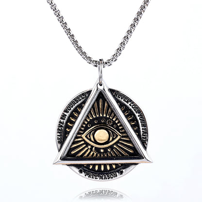 Vintage Devil's Eye Pendant Necklace