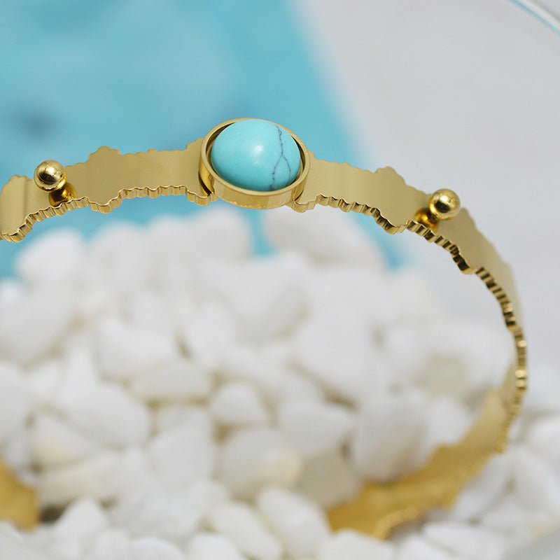 Bohemia Minimalism Turquoise Bangle Bracelet