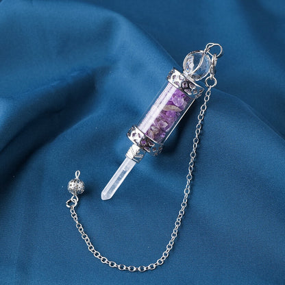 Crystal Gravel Wishing Bottle Pillar Spirit Pendant