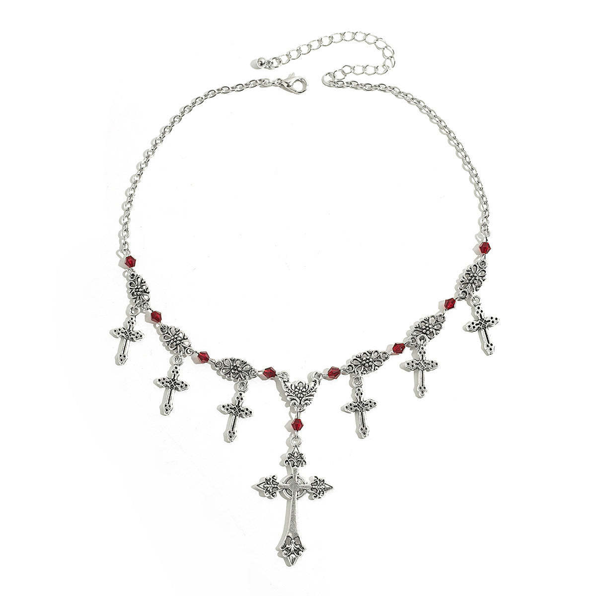 Halloween Multi Cross Pendant Chain Necklace