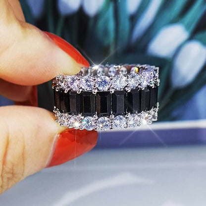 Black Gorgeous Cubid Zircon Ring