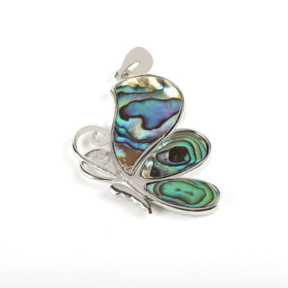 Abalone Shell with Wings Butterfly Insect Pendant