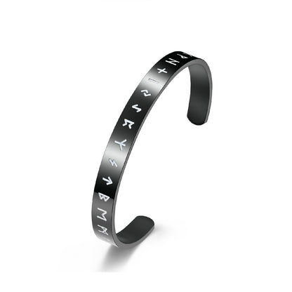 Pirate Norse Viking Text Stainless Steel Bracelet