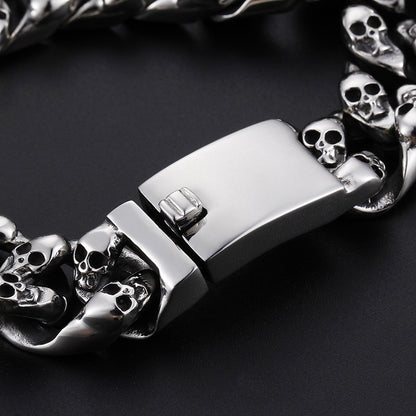 Men's Skull Punk Cuban Link Bracelet