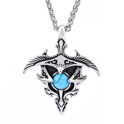 Vintage Gem Eagle Stainless Steel Pendant