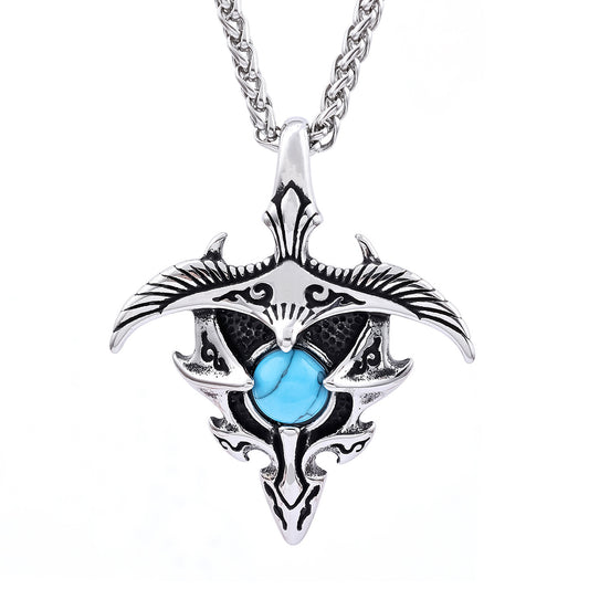 Vintage Gem Eagle Stainless Steel Pendant