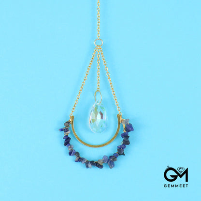 Crystal Moon Water Drop Pendant